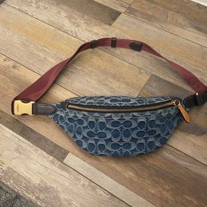 Coach denim charter belt bag
